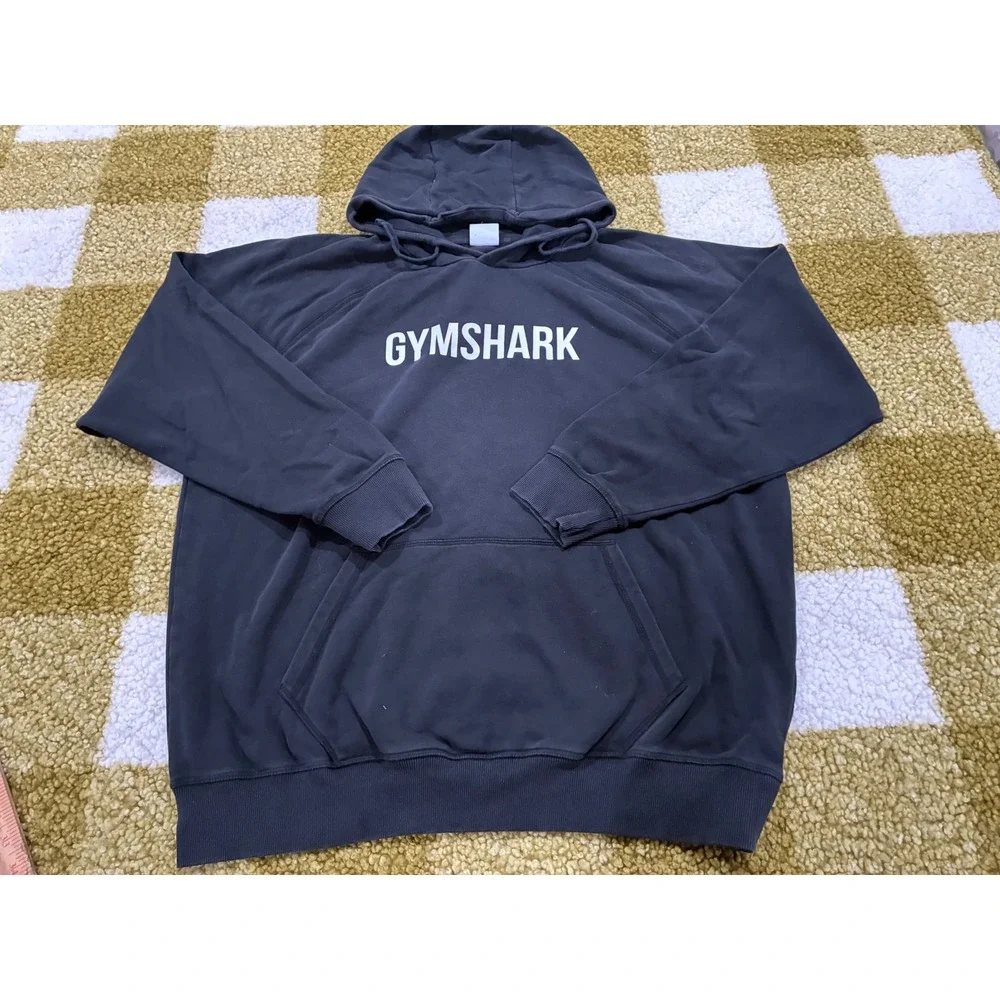 Gymshark Apollo Hoodie Mens‎ XL Black Logo Pullover Sweatshirt A2A4F